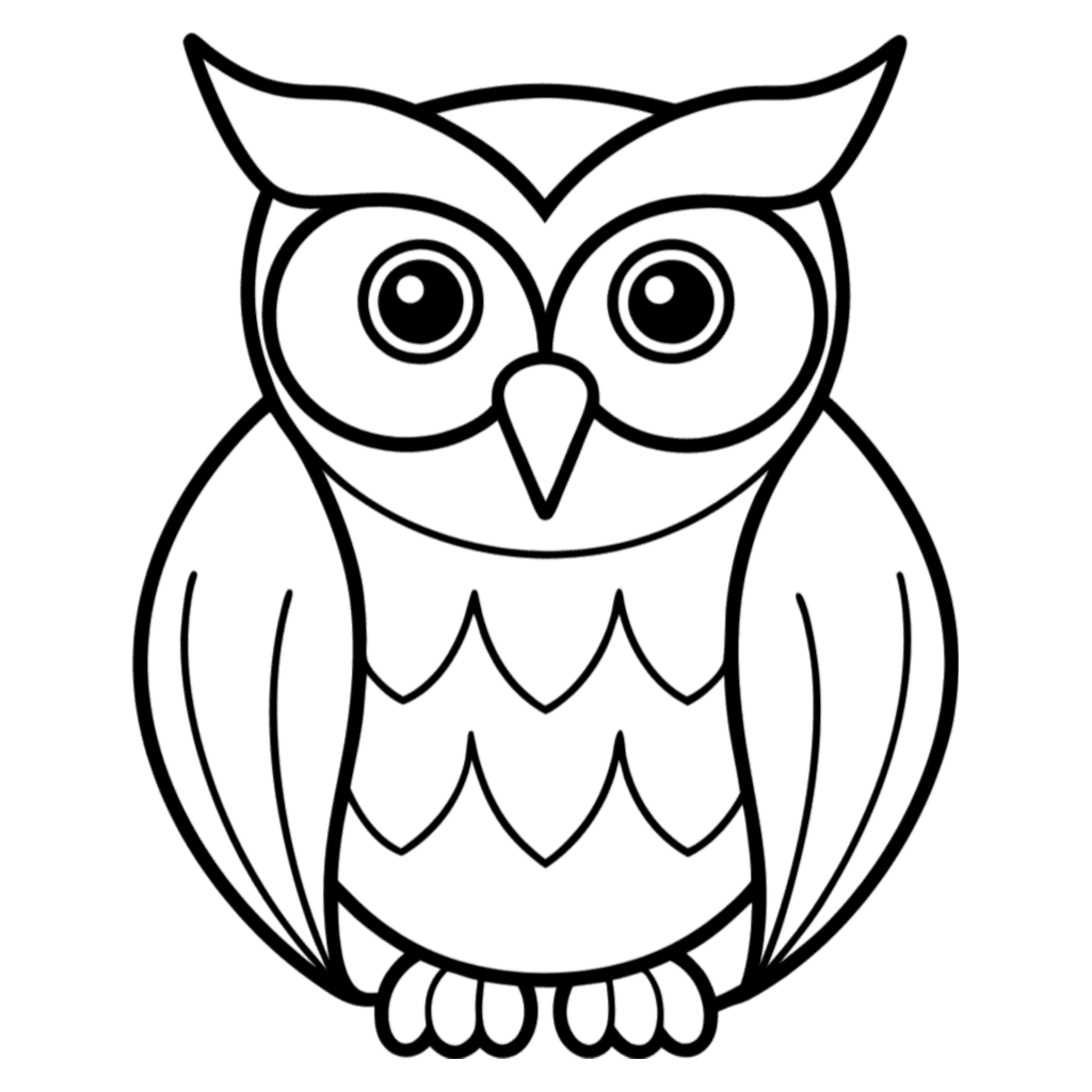 Owl Outline PNG Transparent Image Free Download | PNG Perfect