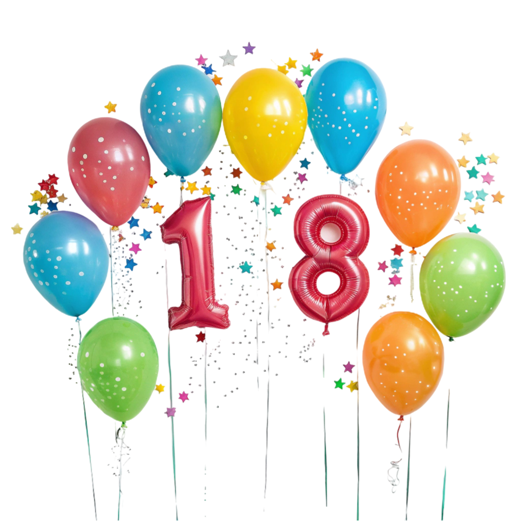 18 Birthday Balloons PNG Transparent Image Free Download | PNG Perfect