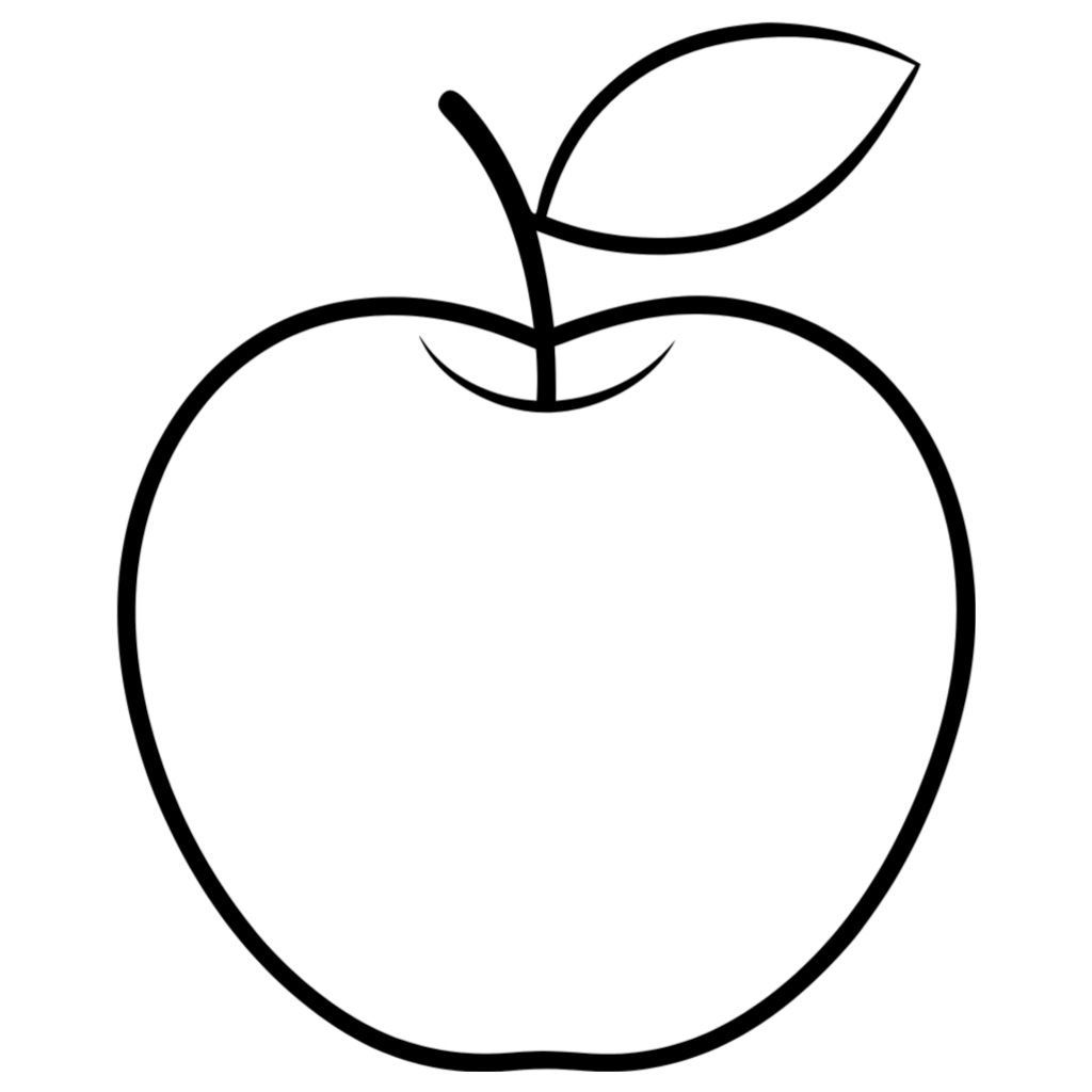 Apple Outline PNG Transparent Image Free Download | PNG Perfect