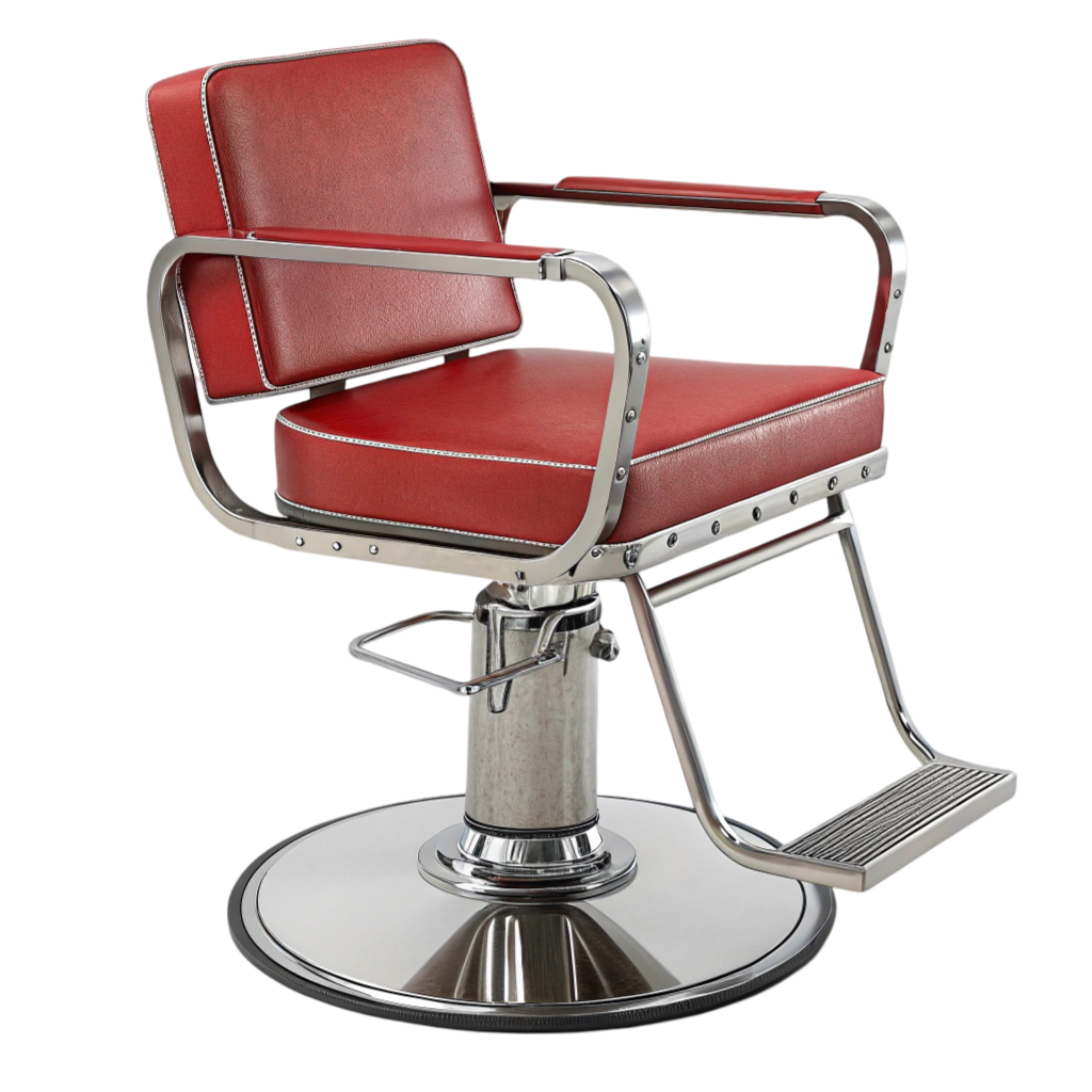 Barber Red Seat Chair PNG Transparent Image Free Download | PNG Perfect