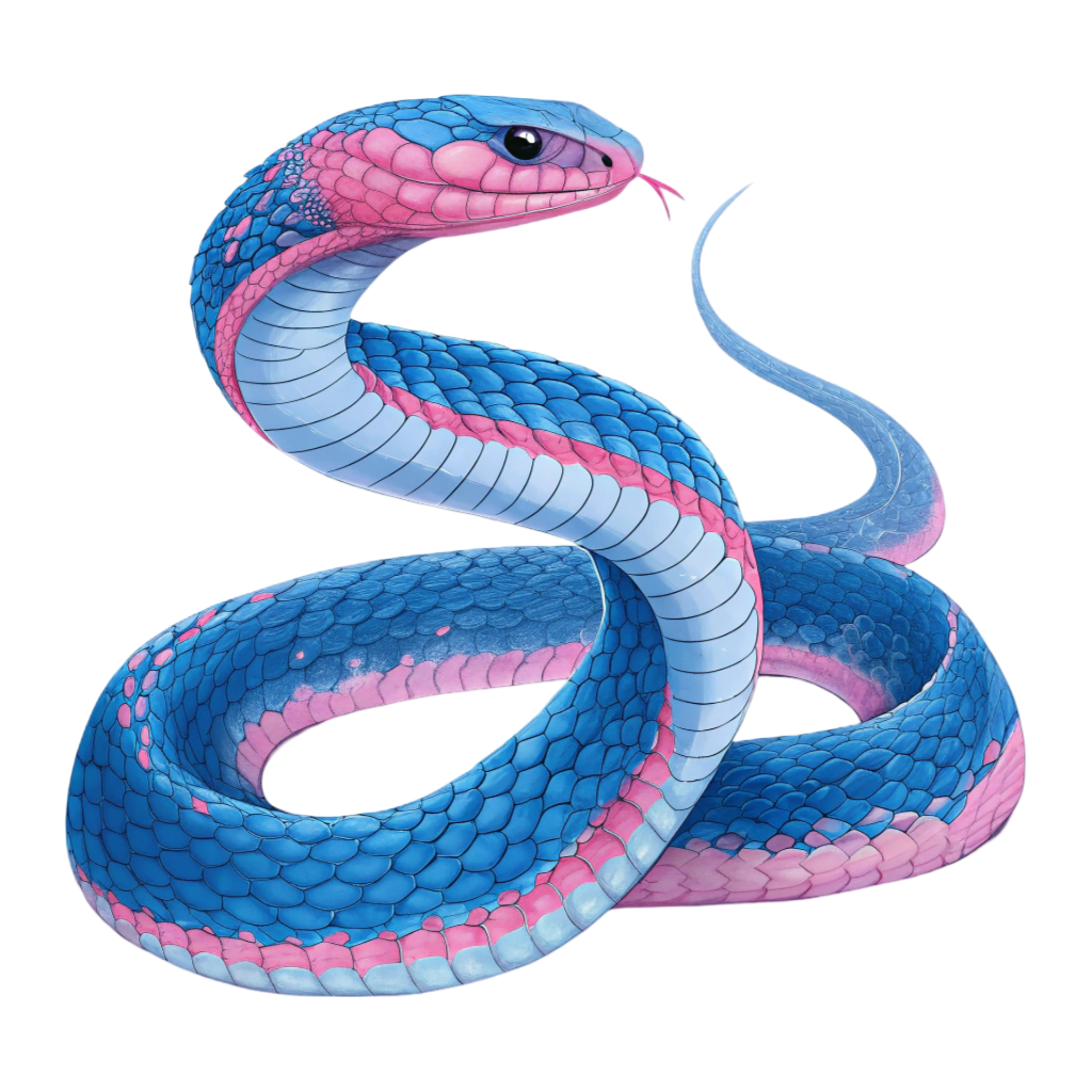 Blue And Pink Snake PNG Transparent Image Free Download | PNG Perfect