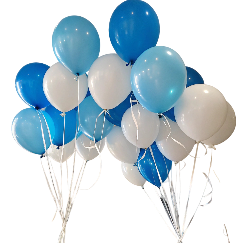White & Blue Balloons PNG Transparent Image Free Download | PNG Perfect