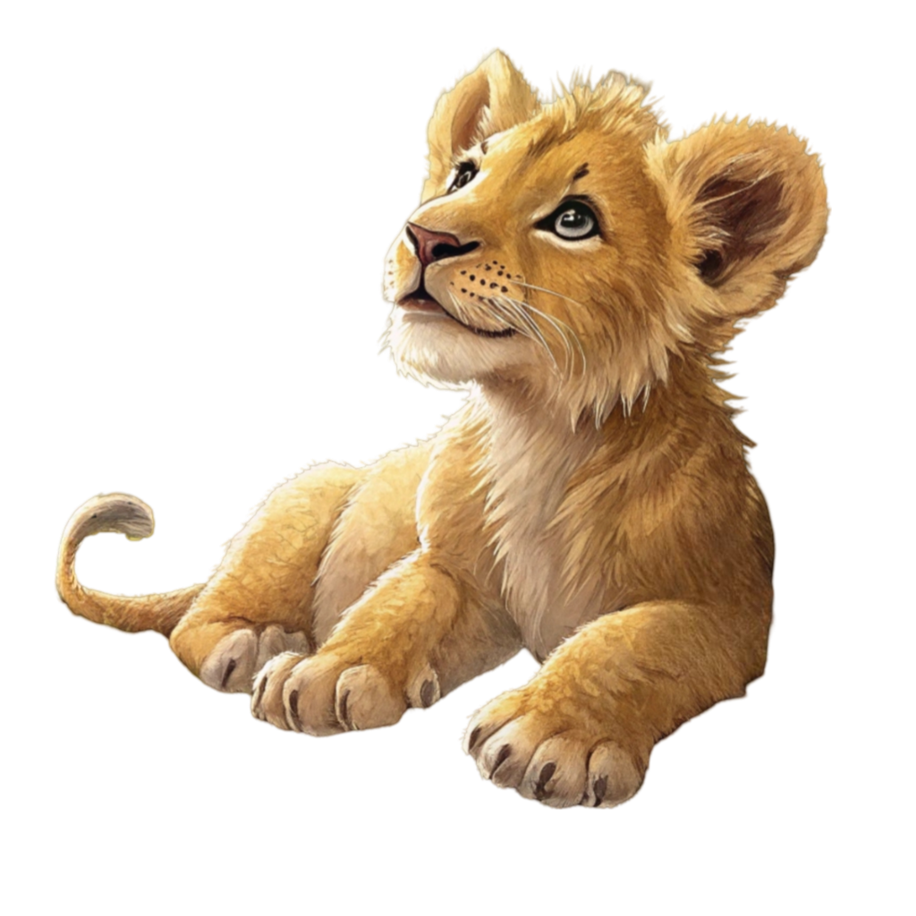Lion Cub Illustration PNG Transparent Image Free Download | PNG Perfect