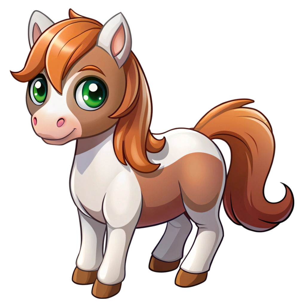 Cute Kawai Horse PNG Transparent Image Free Download | PNG Perfect