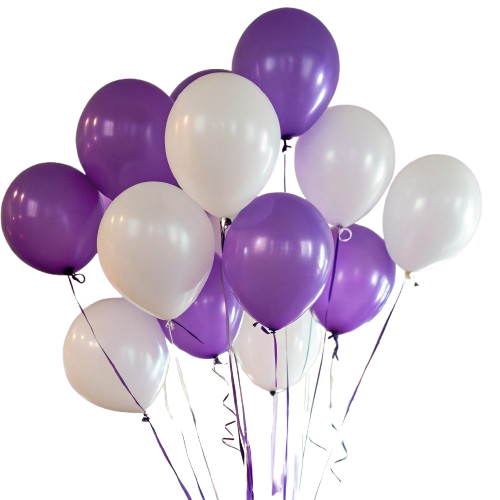 Purple & White Balloons PNG Transparent Image Free Download | PNG Perfect