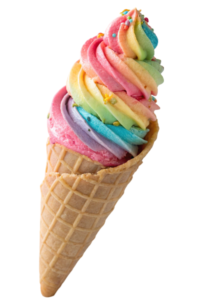 Rainbow Cone Ice Cream PNG Transparent Image Free Download | PNG Perfect