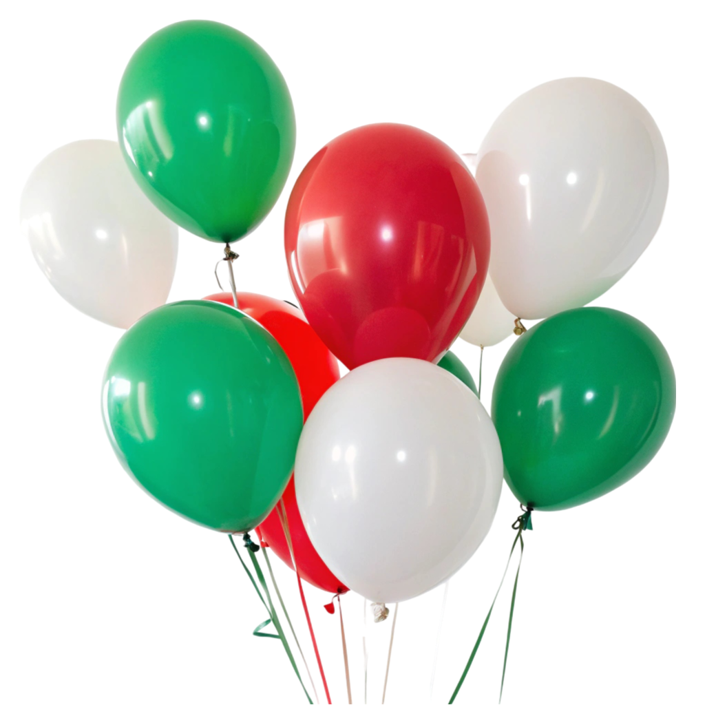 White, Green &Red Balloons PNG Transparent Image Free Download | PNG Perfect
