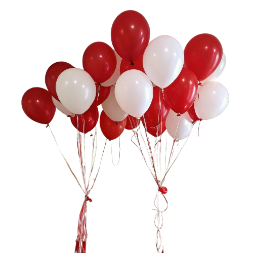 Red & White Balloons PNG Transparent Image Free Download | PNG Perfect