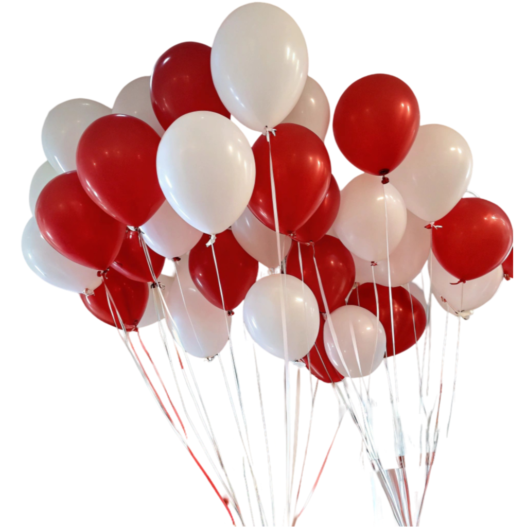 Red & White Balloons PNG Transparent Image Free Download | PNG Perfect