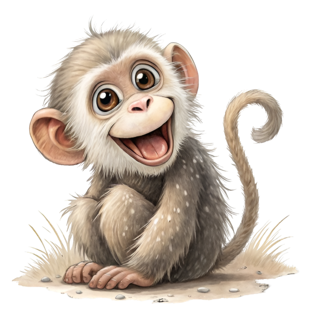 Smiling Monkey Illustration PNG Transparent Image Free Download | PNG Perfect