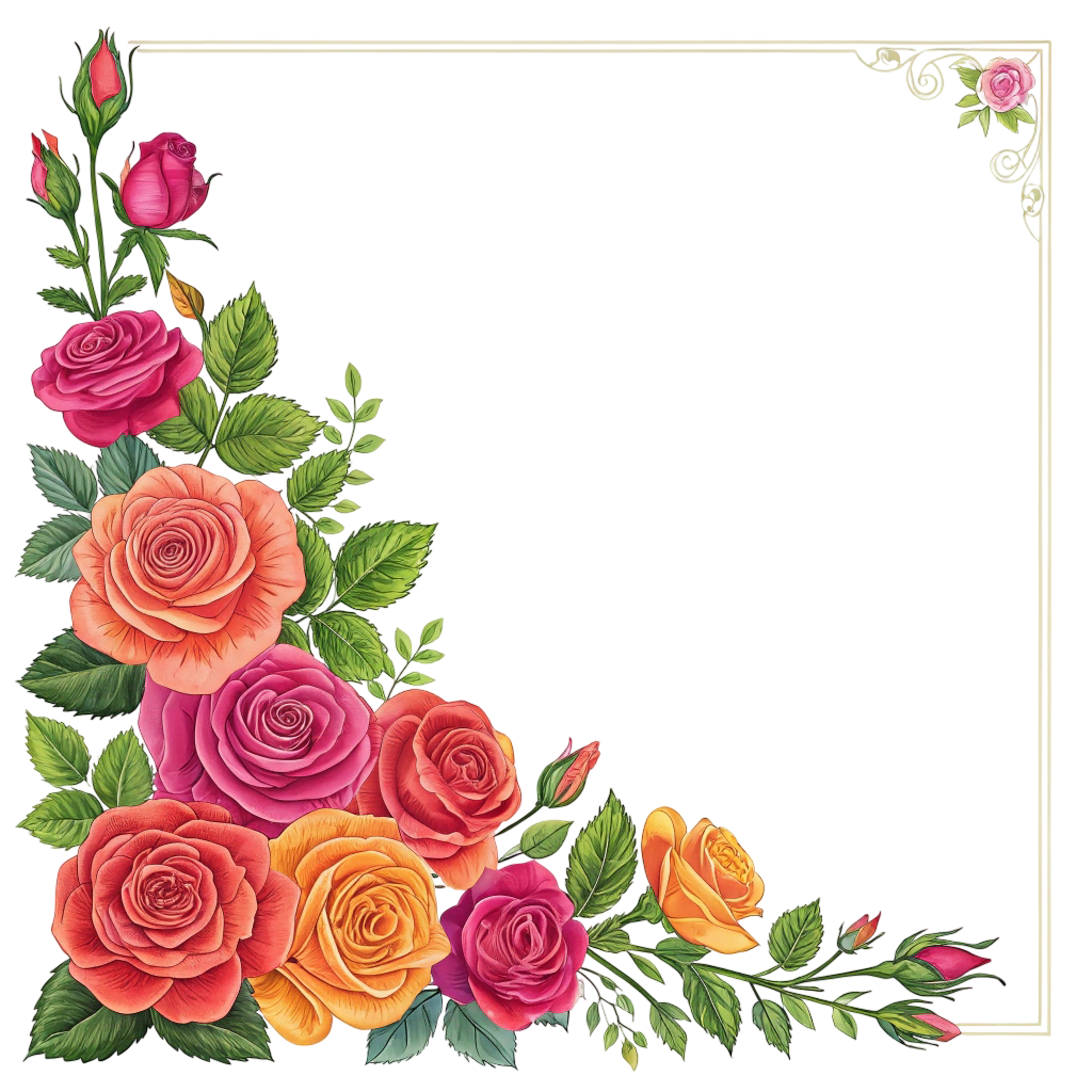Colourful Roses Frame PNG Transparent Image For Free Download Transparent Image Free Download | PNG Perfect Transparent Image Free Download | PNG Perfect