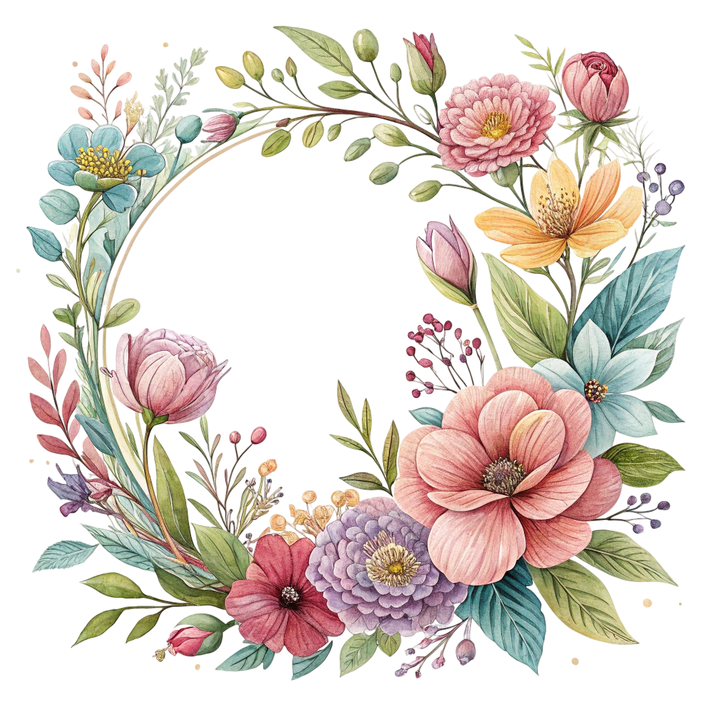 Beautiful Flowers Circle Frame PNG Transparent Image Free Download | PNG Perfect Transparent Image Free Download | PNG Perfect