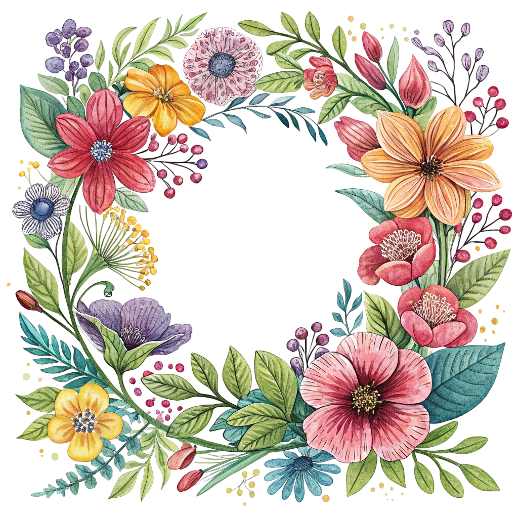 Colourful Flowers Circle Frame PNG Transparent Image Free Download | PNG Perfect Transparent Image Free Download | PNG Perfect