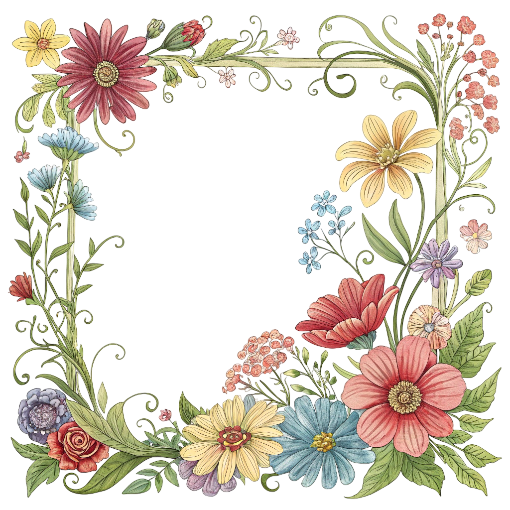 Beautiful Flowers Square Frame PNG Transparent Image Free Download | PNG Perfect Transparent Image Free Download | PNG Perfect