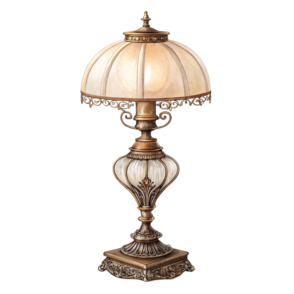 Golden & White Table Lamp PNG Transparent Image Free Download | PNG Perfect