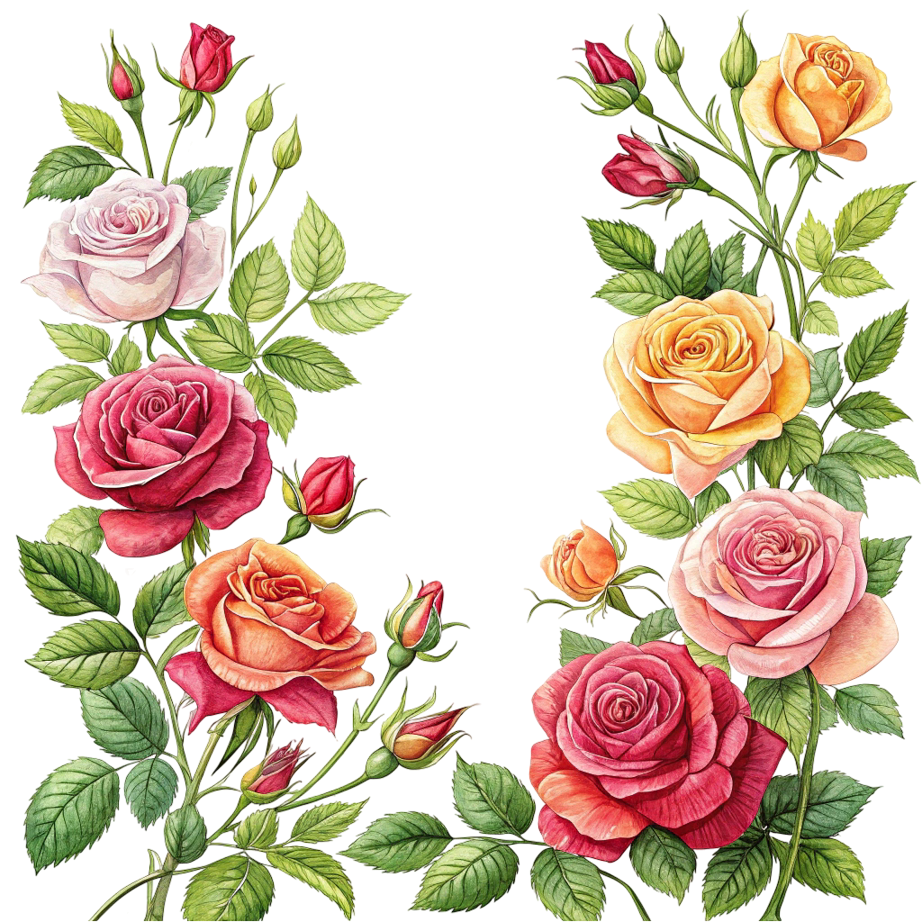 Beautiful U Shape Border Of Roses PNG Transparent Image Free Download | PNG Perfect Transparent Image Free Download | PNG Perfect