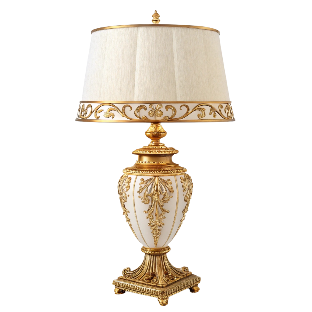 White & Golden Color Table Lamp PNG Transparent Image Free Download | PNG Perfect