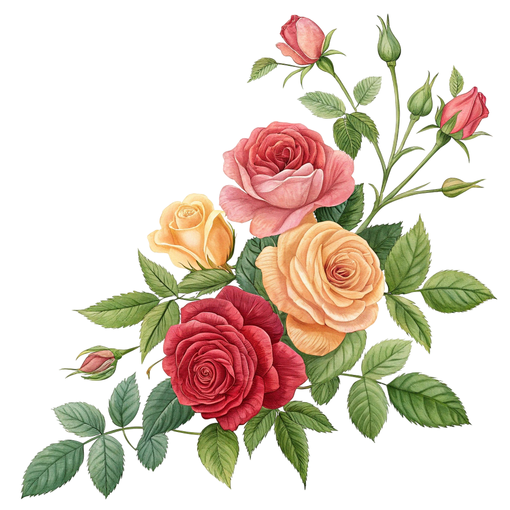Beautiful Corner Design Of Rose PNG Transparent Image Free Download | PNG Perfect