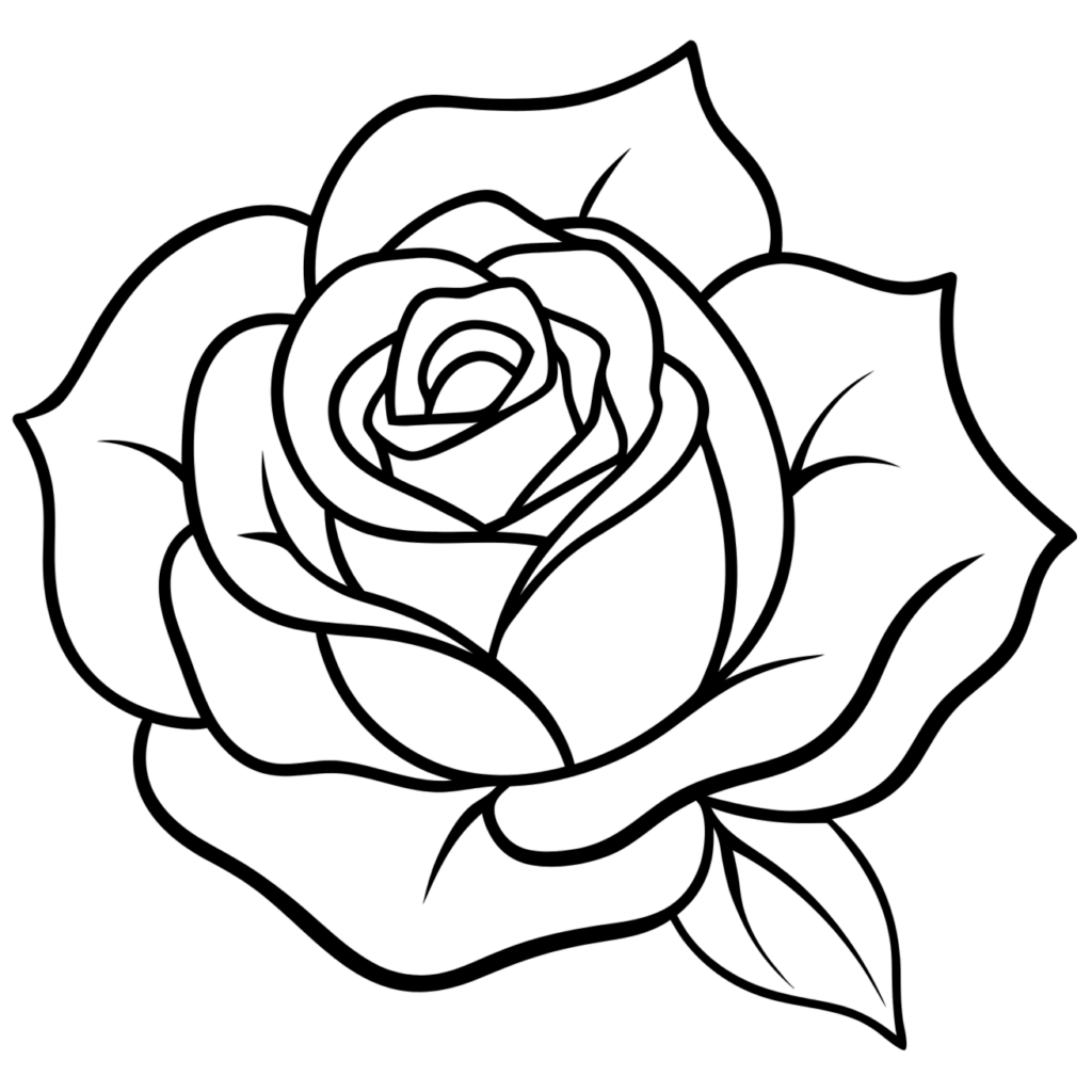 Rose Outline PNG Transparent Image Free Download | PNG Perfect