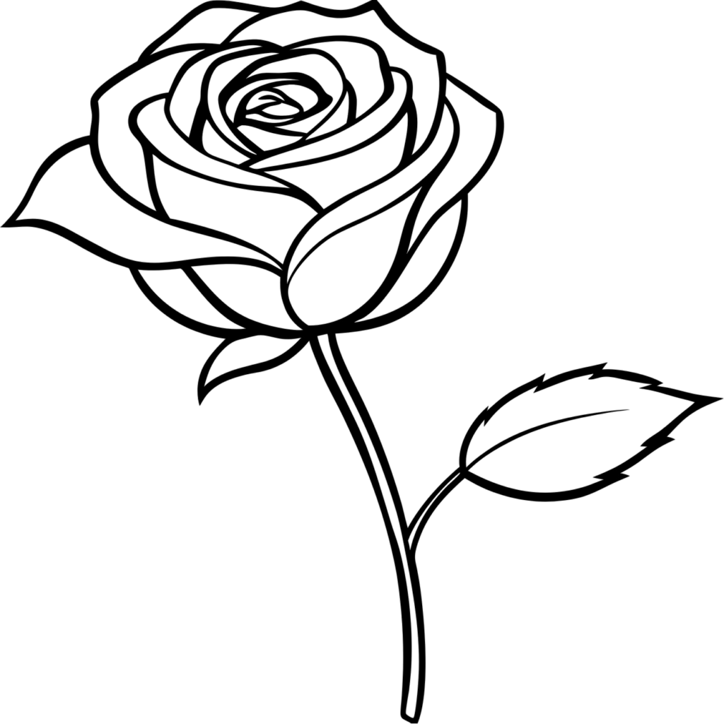 Rose Outline PNG Transparent Image Free Download | PNG Perfect