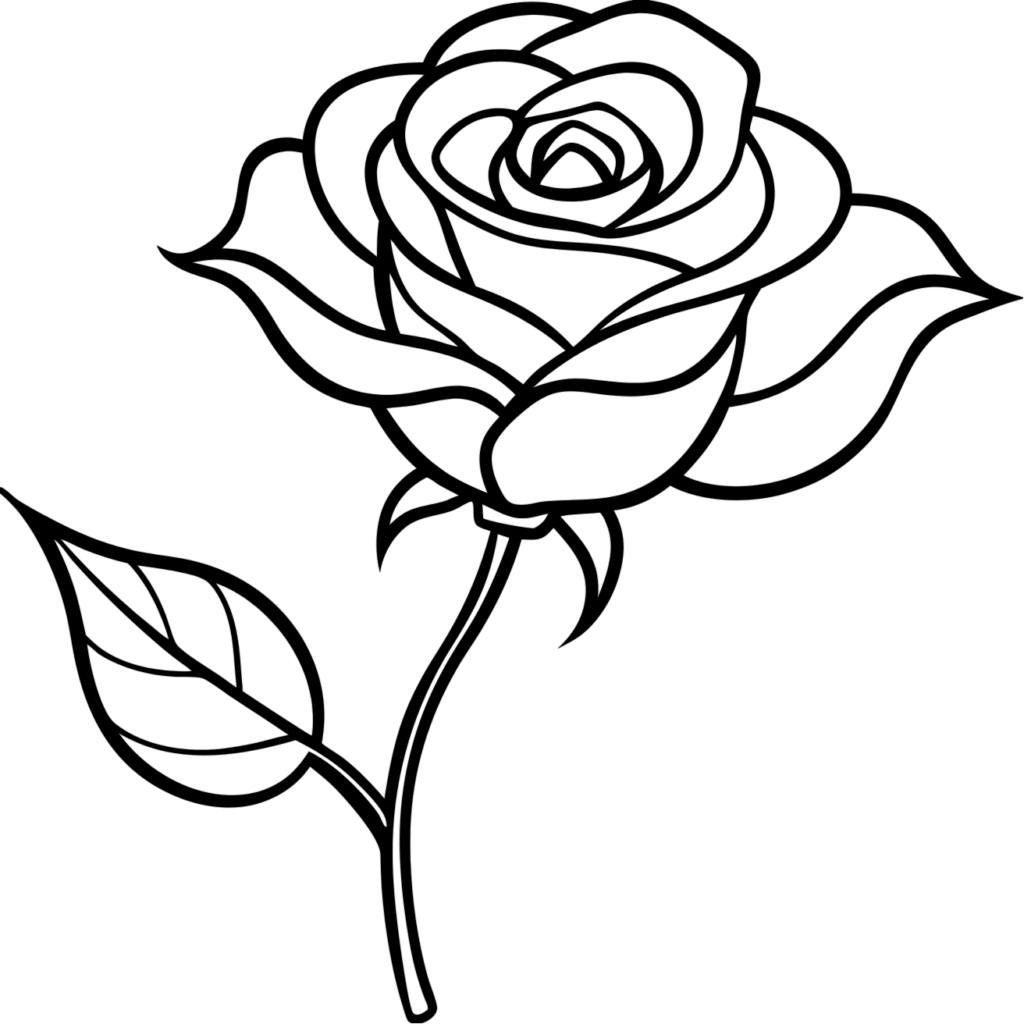 Rose Outline PNG Transparent Image Free Download | PNG Perfect