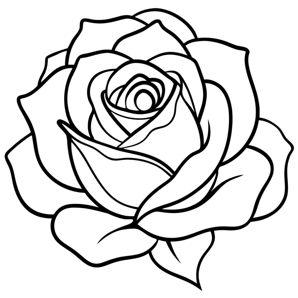 Rose Outline PNG Transparent Image Free Download | PNG Perfect