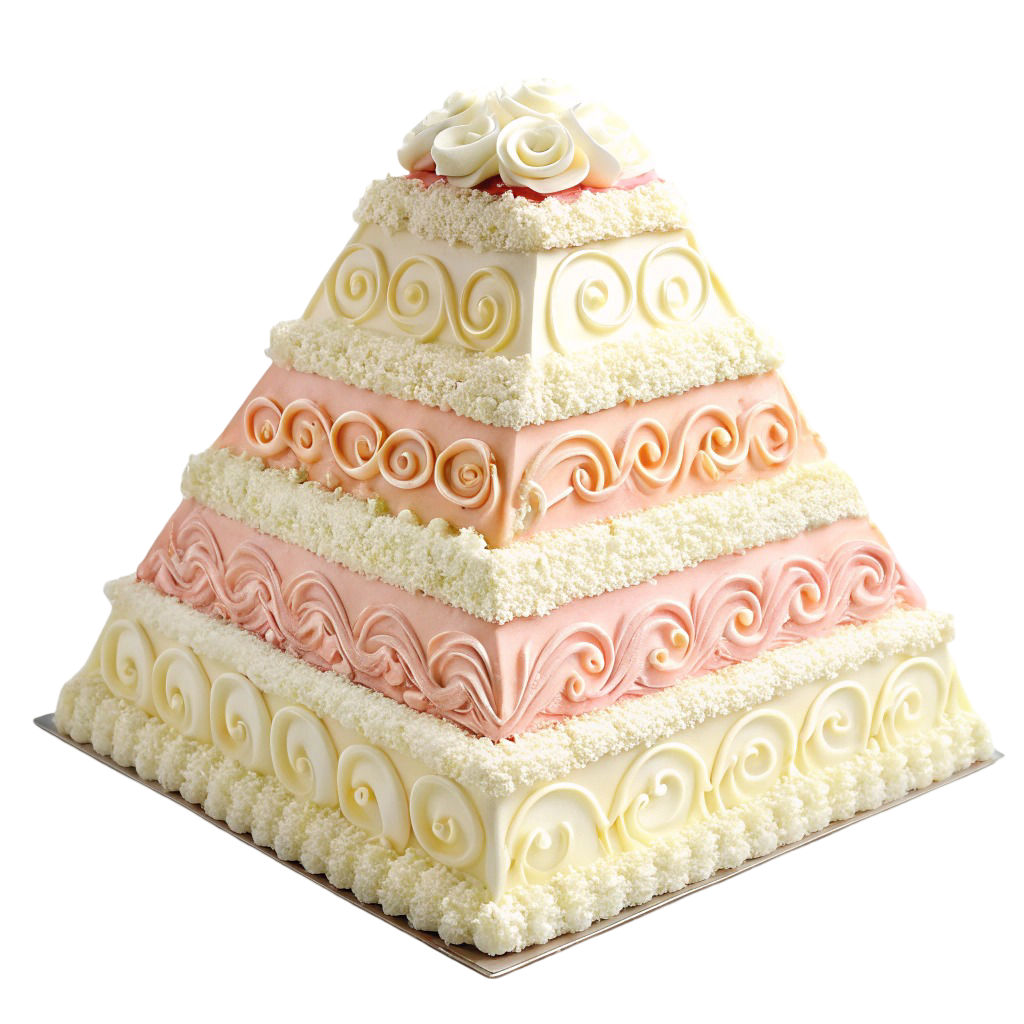 Strawberry & Vanilla Pyramid Birthday Cake PNG Transparent Image Free Download | PNG Perfect