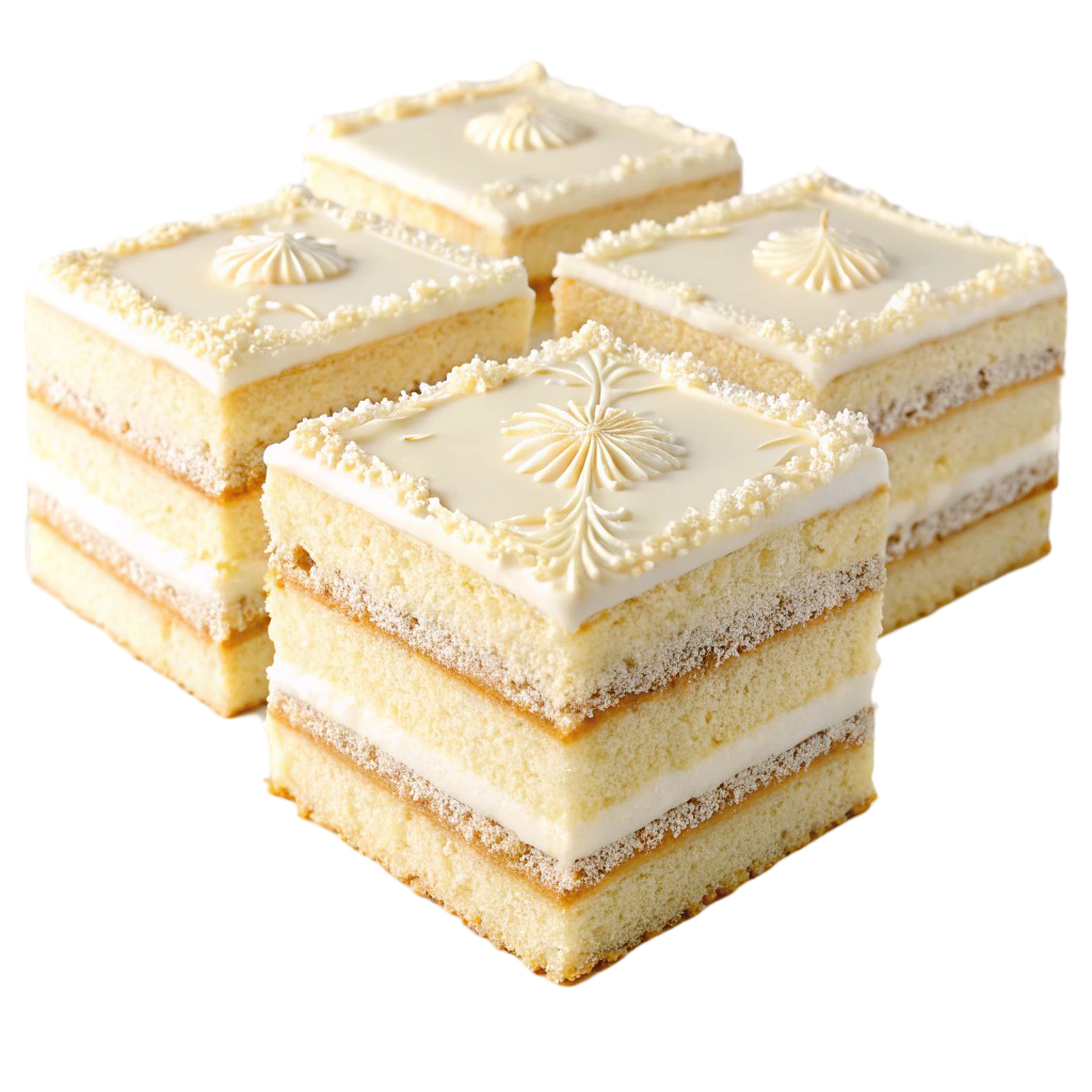 Four Vanilla Square Birthday Cake PNG Transparent Image Free Download | PNG Perfect